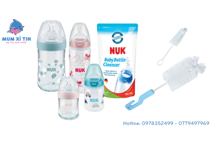 Nước súc bình sữa Nuk phù hợp để vệ sinh bình sữa, đầu ti, các phụ kiện, các dụng cụ ăn dặm, đồ chơi cho bé